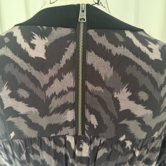 All Saints Fayre Remix Animal Printed Long Sleeve Black Handkerchief Midi Dress - Picture 8 of 14